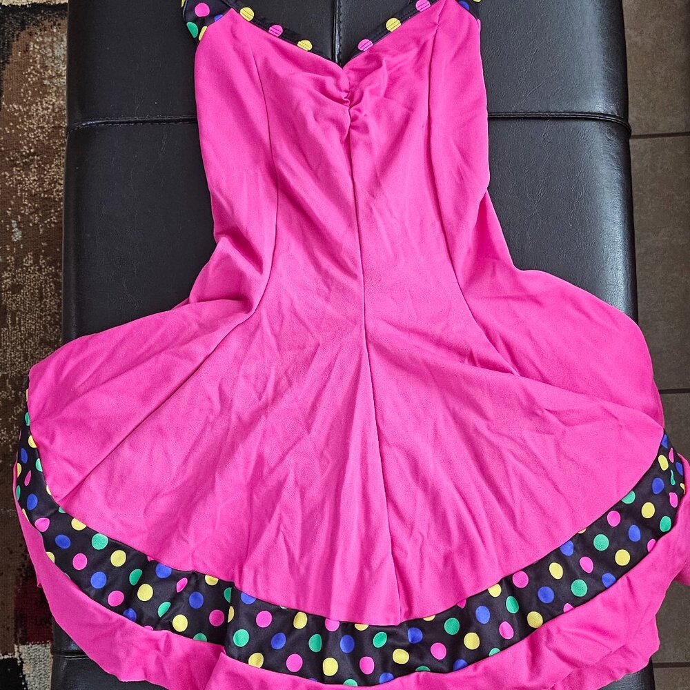 Curtain Call Costumes Polka Dot Dance Costume with Matching Hair Tie